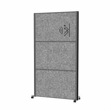 MAUL Trennwand MAULconnecto mit Rollen, 100 x 180 cm Farbe: dunkelgrau - Bild-Darstellung des Produktes 1