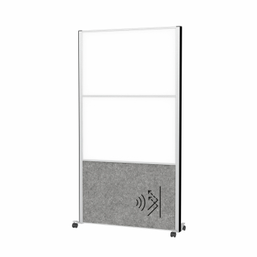 MAUL Trennwand MAULconnecto mit Rollen, 100 x 180 cm Farbe: 2x Whiteboard, 1x dunkelgrau - Bild-Darstellung des Produktes 1