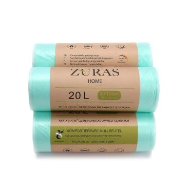 ZURAS Müllbeutel kompostierbar, 20 Liter 1 Rolle = 30 Beutel - Bild-Darstellung des Produktes 1