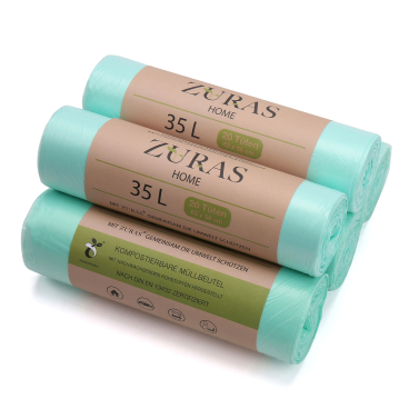 ZURAS Müllbeutel kompostierbar, 35 Liter 1 Karton = 160 Rollen à 20 Beutel - Bild-Darstellung des Produktes 1