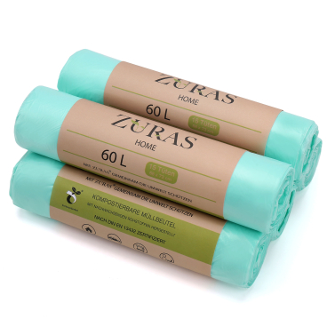 ZURAS Müllbeutel kompostierbar, 60 Liter 1 Karton = 95 Rollen à 15 Beutel - Bild-Darstellung des Produktes 1