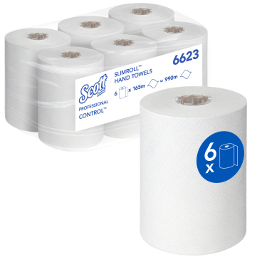 SCOTT® Control™ Slimroll Rollenhandtücher, 1-lagig 1 Karton = 6 Rollen à 165 Meter = 990 Meter - Bild-Darstellung des Produktes 1