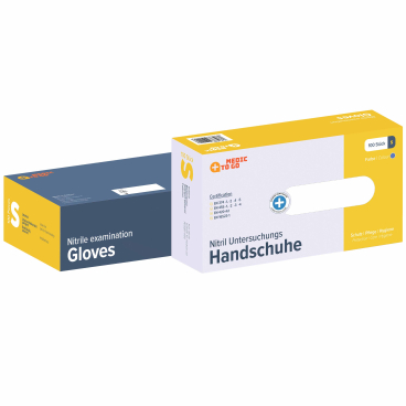 Medic To Go Nitril Untersuchungshandschuh, blau, puderfrei 1 Packung = 100 Stück, Größe S (6) - Bild-Darstellung des Produktes 1