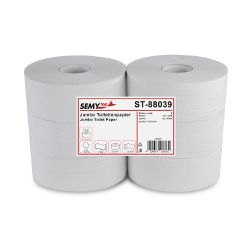 Semytop Jumbo Toilettenpapier, 2-lagig, Ø 25 cm 1 Paket = 6 Rollen - Bild-Darstellung des Produktes 1