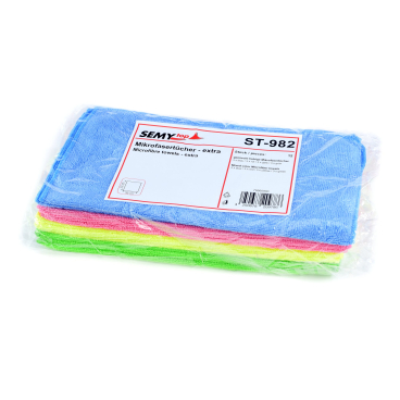 Semytop Mikrofasertuch, 32 x 32 cm 1 Karton = 25 Packungen à 12 Stück, 4-farbig sortiert - Bild-Darstellung des Produktes 1