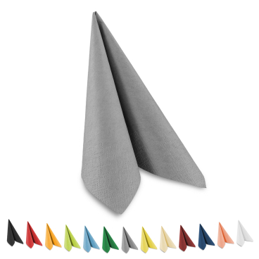Servietten, 33 x 33 cm, 1/4 Falzung, 3-lagig 1 Packung = 250 Stück, grau - Bild-Darstellung des Produktes 1