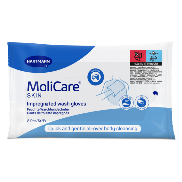 MoliCare® Skin Waschhandschuhe, alkoholfrei 1 Packung = 8 Waschhandschuhe - Bild-Darstellung des Produktes 1