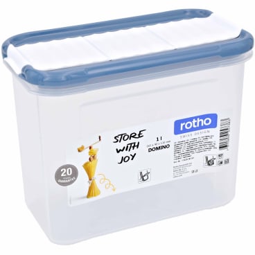 Rotho DOMINO Streudose, transparent/ blau 1000 ml, Maße: 165 x 90 x 130 mm - Bild-Darstellung des Produktes 1