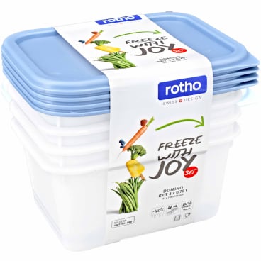 Rotho DOMINO Gefrierdosen, blau 1 Set = 4 x 0,75 Liter - Bild-Darstellung des Produktes 1