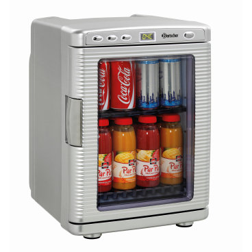 Bartscher Milchkühlschrank KV6LTE – Thermoelektrisch, 6 Liter, Für 2 Tetra Paks, Mit Milchschlauch-Öffnungen, KFZ-Adapter