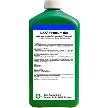ILKA Premium due Leder und Kunststoffreiniger, UV-beständig 1 Karton = 12 Flaschen à 1 Liter - Bild-Darstellung des Produktes 1