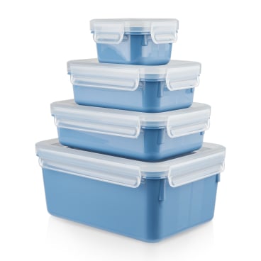 EMSA Clip&Close Colour Edition Frischhaltedosen Set, 4-teilig 1 Set = 4 Frischhaltedosen, Farbe: Blau - Bild-Darstellung des Produktes 1