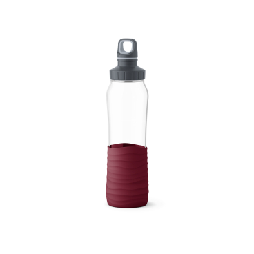 EMSA Drink2Go Trinkflasche Glas, 0,7 Liter 1 Trinkflasche, Farbe: Weinrot - Bild-Darstellung des Produktes 1