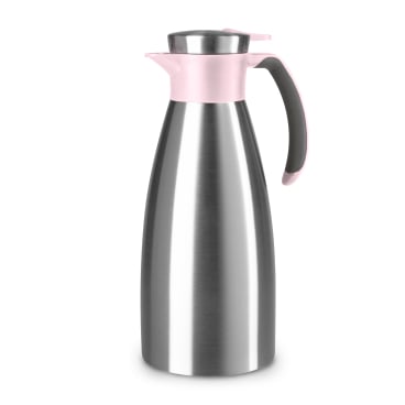 EMSA Soft Grip Isolierkanne, Quick Tip Verschluss Fassungsvermögen: 1500 ml, Farbe: Edelstahl / Pink - Bild-Darstellung des Produktes 1