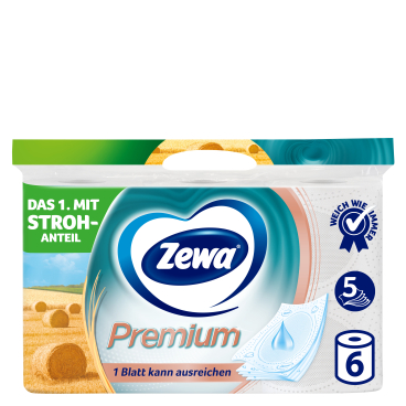 Zewa Premium Toilettenpapier, 5-lagig mit Strohanteil 1 Packung = 6 Rollen à 110 Blatt - Bild-Darstellung des Produktes 1