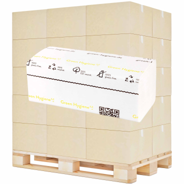 Green Hygiene® FRIEDA Falthandtücher, 2-lagig 1 Palette = 32 Kartons à 20 Packungen - Bild-Darstellung des Produktes 1