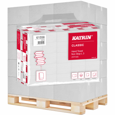 KATRIN W-Falz Falthandtücher Non Stop L Wide 90 Blatt, Handy Pack 1 Palette = 32 Karton à 25 Packungen - Bild-Darstellung des Produktes 1