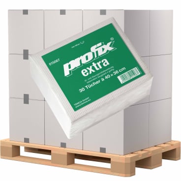 profix® extra Wischtücher, 36 x 40 cm, 4-lagig, naturweiß 1 Palette = 30 Kartons à 20 Pakete - Bild-Darstellung des Produktes 1
