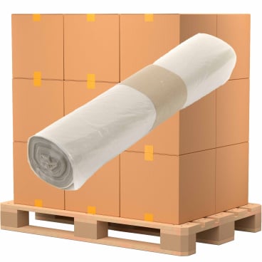 Müllsäcke 120 Liter, transparent, Typ 60 1 Palette = 72 Kartons = 720 Rollen = 18000 Säcke - Bild-Darstellung des Produktes 1