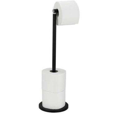 WENKO Stand Toilettenpapierhalter, platzsparend 1 Papierhalter, Farbe: schwarz - Bild-Darstellung des Produktes 1