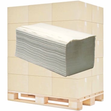 zetForm® Falthandtücher 23,5 x 23 cm, 2- lagig 1 Palette = 32 Kartons à 3200 Tücher, natur - Bild-Darstellung des Produktes 1