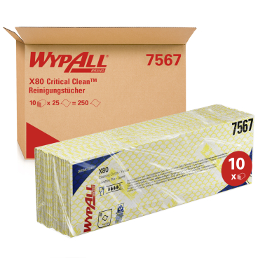 WYPALL* X80 Wischtücher - Interfold 1 Karton = 10 Boxen á 25 Stück - Bild-Darstellung des Produktes 1
