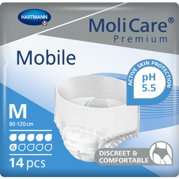 MoliCare® Premium Mobile Inkontinenzslip, 6 Tropfen 1 Beutel = 14 Stück, Größe M/2, Bauchumfang 80-120 cm - Bild-Darstellung des Produktes 1