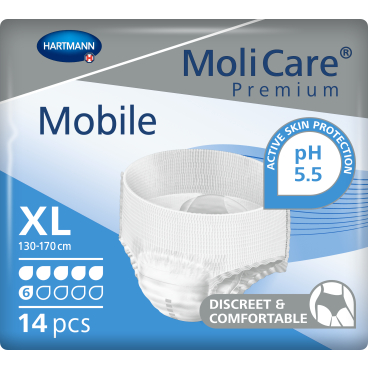 MoliCare® Premium Mobile Inkontinenzslip, 6 Tropfen 1 Beutel = 14 Stück, Größe XL/4, Bauchumfang 130-170 cm - Bild-Darstellung des Produktes 1