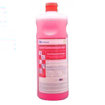 Dreiturm SANITÄRREINIGER ROT 1 Liter - Rundflasche - Bild-Darstellung des Produktes 1