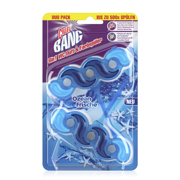 Cillit Bang 6in1 WC Reiniger, Duft & Farbspüler 1 Packung = 2x35 g, Ozean Frische - Bild-Darstellung des Produktes 1
