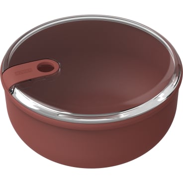 Rotho ELA Frischhaltedose, 0,75 Liter, rund, Mikrowellen geeignet Farbe: iron red - Bild-Darstellung des Produktes 1