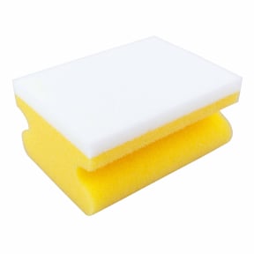 Sito Küchenschwamm, Melamin, mit Griff – 1 Packung = 10 Schwämme, gelb/weiß