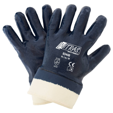 NITRAS Nitrilhandschuhe, vollbeschichtet, blau 1 Packung = 12 Paar, Größe 8 - Bild-Darstellung des Produktes 1