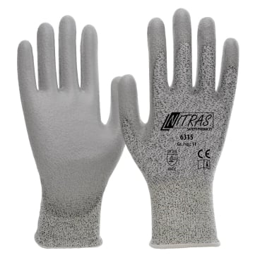 NITRAS Schnittschutzhandschuhe, PU grau 1 Packung = 10 Paar, Größe S (6) - Bild-Darstellung des Produktes 1