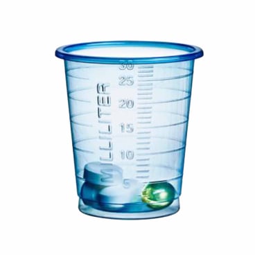 EDLICH & HABEL Medizinbecher 30 ml, graduiert 1 Packung = 80 Stück, blau - Bild-Darstellung des Produktes 1