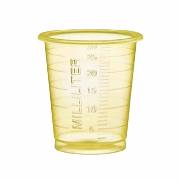 EDLICH & HABEL Medizinbecher 30 ml, graduiert 1 Packung = 80 Stück, gelb - Bild-Darstellung des Produktes 1
