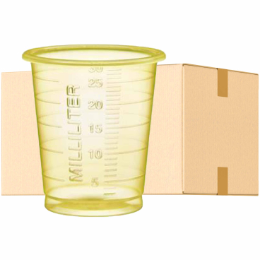 EDLICH & HABEL Medizinbecher 30 ml, graduiert 1 Karton = 60 Packungen à 80 Stück, gelb - Bild-Darstellung des Produktes 1