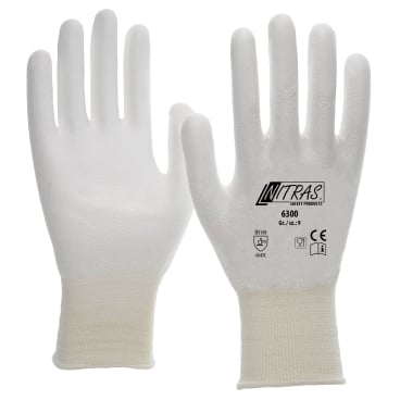 NITRAS Schnittschutzhandschuhe, PU weiß 1 Packung = 10 Paar, Größe XXL (10) - Bild-Darstellung des Produktes 1
