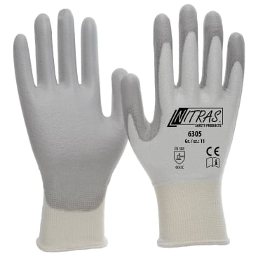 NITRAS Schnittschutzhandschuhe, PU grau 1 Packung = 10 Paar, Größe L (8) - Bild-Darstellung des Produktes 1