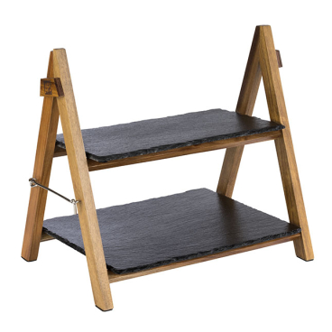APS Etagere, Serviergestell, 2-stufig, 3-teilig 1 Set = 1 Gestell, 2 Schieferplatten - Bild-Darstellung des Produktes 1