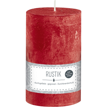 Mein Moment Rustik Stumpenkerze – 1 Stück, 70 x 130 mm, rot