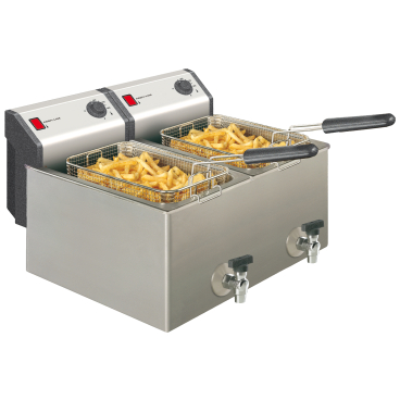 Neumärker Elektro Fritteuse Edelstahl 2 x 8 Liter mit Fettablauf - Bild-Darstellung des Produktes 1