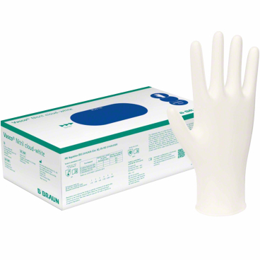 B. Braun Vasco® Nitril cloud-white Einmalhandschuhe, unsteril 1 Packung = 150 Stück, Größe L - Bild-Darstellung des Produktes 1