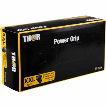 ABENA® Thor Power Grip Einmalhandschuhe, schwarz 1 Packung = 50 Stück, Größe XXL - Bild-Darstellung des Produktes 1