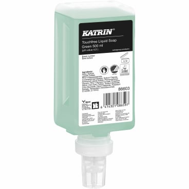 KATRIN Touchfree Flüssigseife Green, mit Duft, 500 ml 1 Karton = 12 Patronen à 500 ml - Bild-Darstellung des Produktes 1