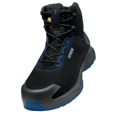 uvex 1 x-craft Schnürstiefel S2, Weite 11, schwarz/blau 1 Paar, Größe 45 - Bild-Darstellung des Produktes 1