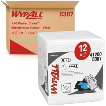 WYPALL* Reinigungstücher X70, Ölbindetücher, 1-lagig 1 Karton = 12 Boxen á 76 Tücher = 912 Wischtücher - Bild-Darstellung des Produktes 1
