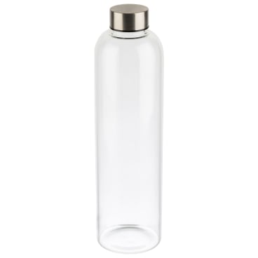 APS Trinkflasche aus Glas, 18/8 Edelstahl Fassungsvermögen: 1 Liter - Bild-Darstellung des Produktes 1