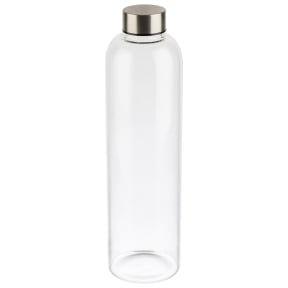 APS Trinkflasche aus Glas, 18/8 Edelstahl Fassungsvermögen: 1 Liter kaufen
