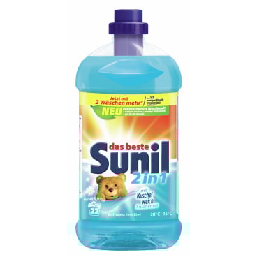 Sunil Vollwaschmittel Kuschelweich 2in1, 22 WL 1,1 Liter - Flasche - Bild-Darstellung des Produktes 1